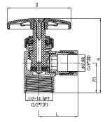 Хромообработанный латунистый угловой клапан 1/ 2 дюйма 150 PSI 100 г 200 ° F температура